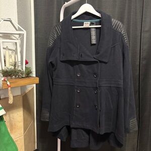 Harley-Davidson Women’s Moto Peacoat Jacket Black Quilted Shoulder 2XL